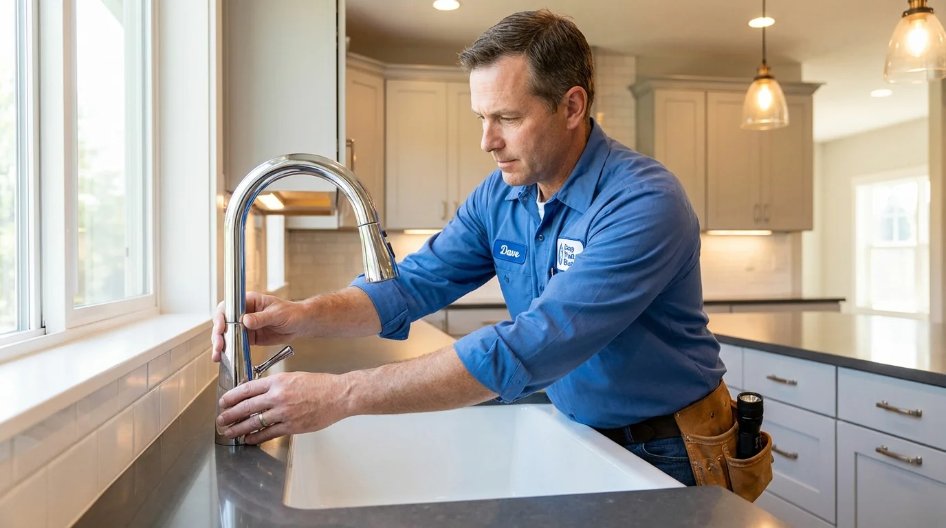 Kitchen faucet installation by Johns Plumbing LLC in Washington Court House